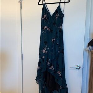 Abbeline Teal Floral High Low Dress